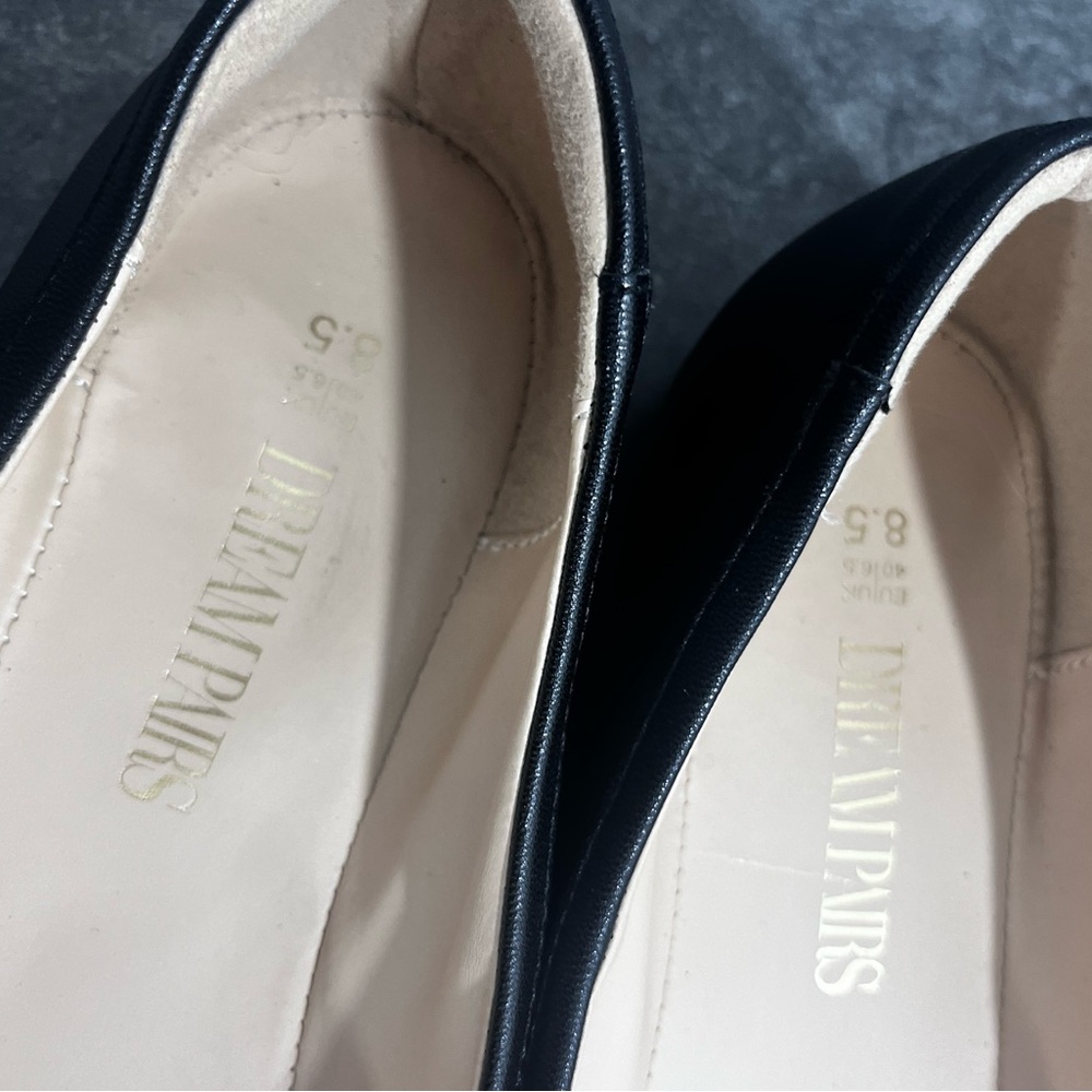 Dream Pairs Low Wedge Dressy Flats Square Toe Black Size 8.5 - Picture 12 of 13